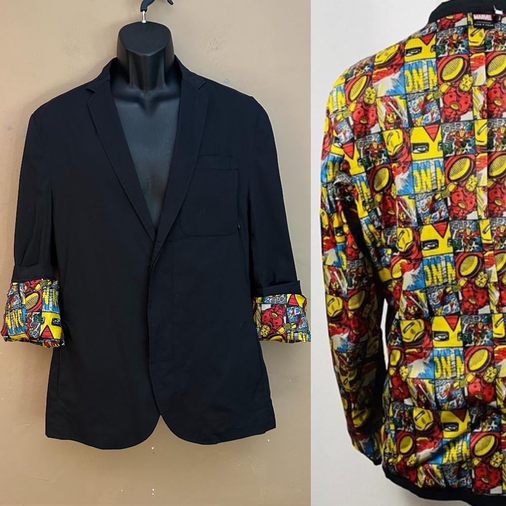 Marvel Comics Superheroes Lightweight Blazer Medium Gently worn 2 button